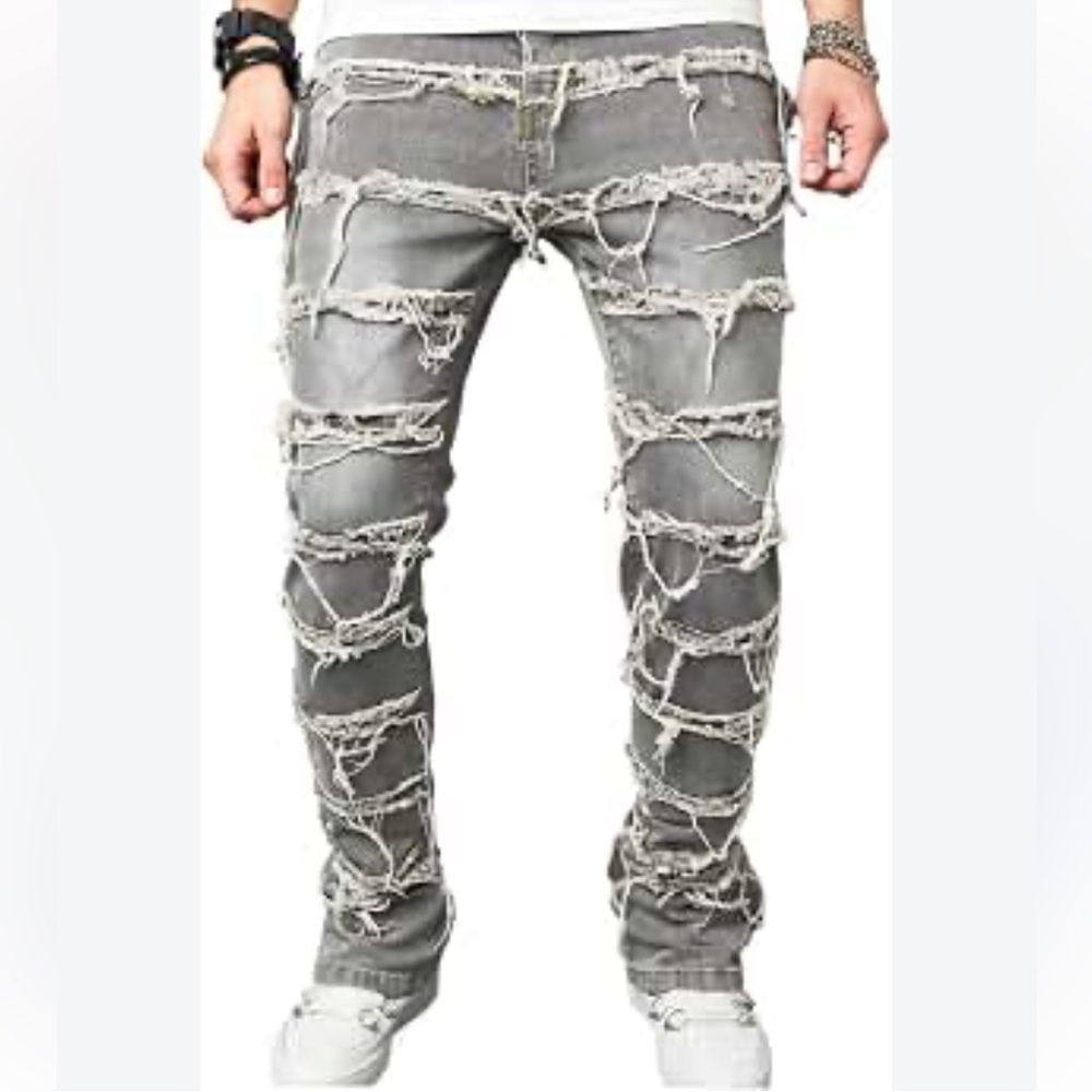 Streetwear denim in mint condition gray wash and a black wash  selling the two